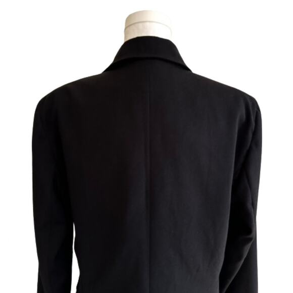Allen by ABS Black Button Front Flap Pockets Long Sleeve Blazer Jacket Size 12 - Picture 6 of 12